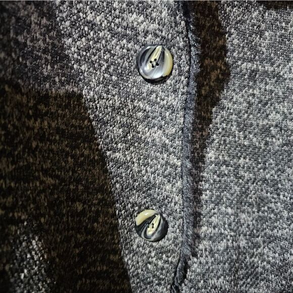 STEVE MADDEN Charcoal Heather Faux Fur Fleece Button-Up Coat - Size XL - Picture 6 of 8